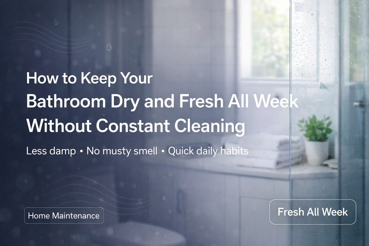 How to Keep Your Bathroom Dry and Fresh All Week Without Constant Cleaning